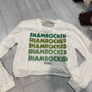 PINK Victoria's Secret Green Shamrocked Tee